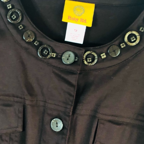 Jacket Brown Size 12 Ruby Rd - Picture 3 of 4